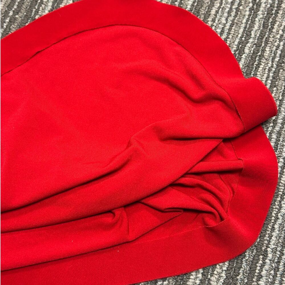 Norma Kamali Red Strapless Side Drape Asymmetrical Ruched Bodycon Gown Sz Medium - Picture 8 of 12